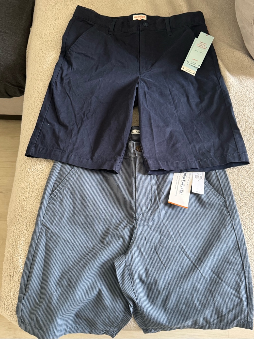 Carter's Boys Navy and Light Blue Striped Pants Set
